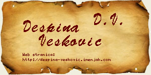 Despina Vesković vizit kartica